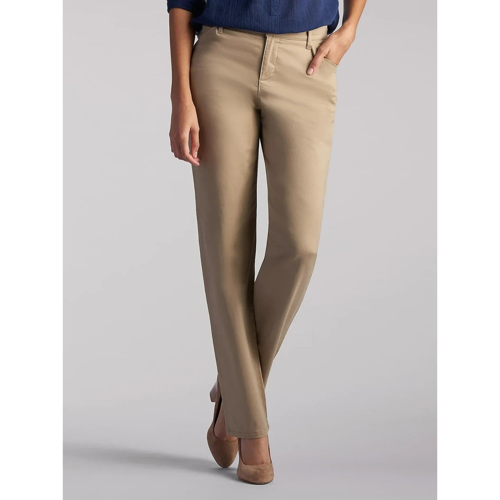 Lee Women's Relaxed Fit Straight Leg All Day Pant in Flax Women's Size 16 Medium